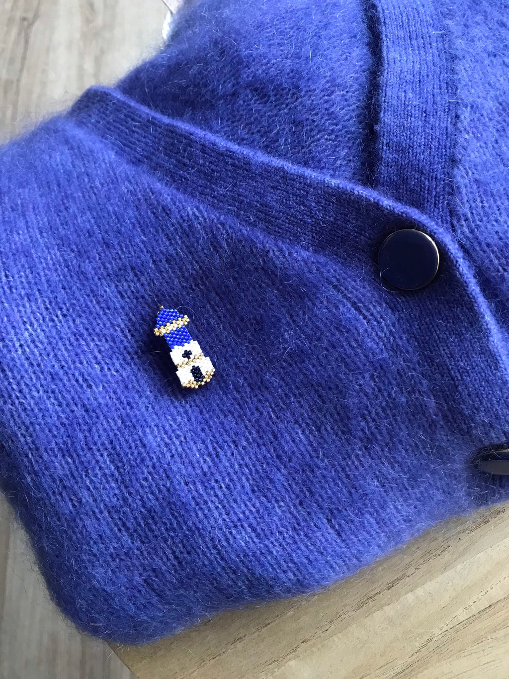 Broche Phare Bleu