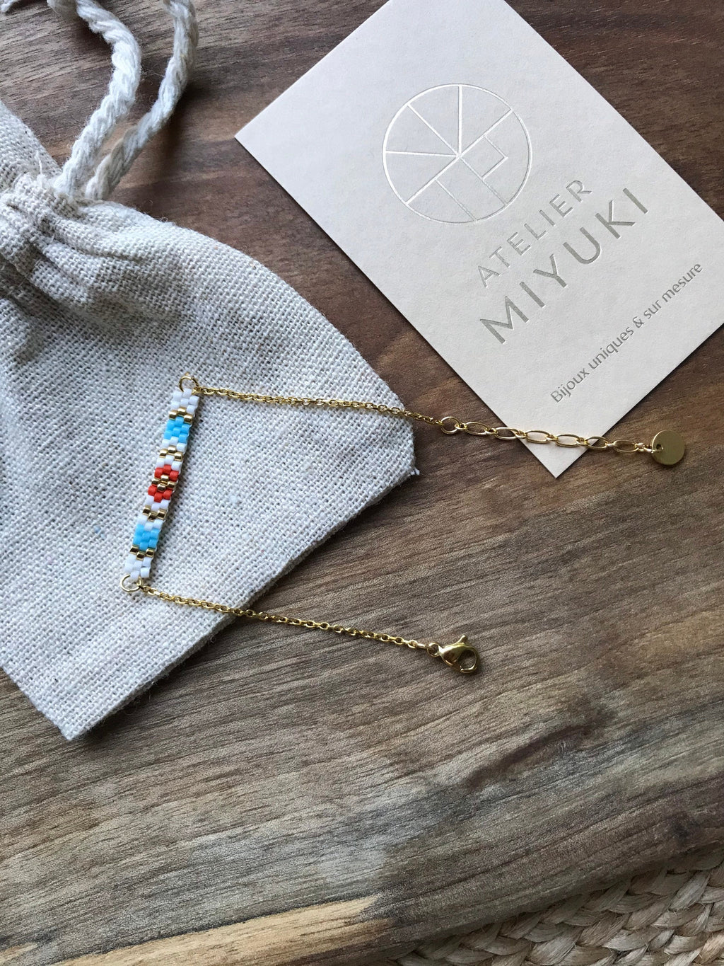 Bracelet perles Alice Doré