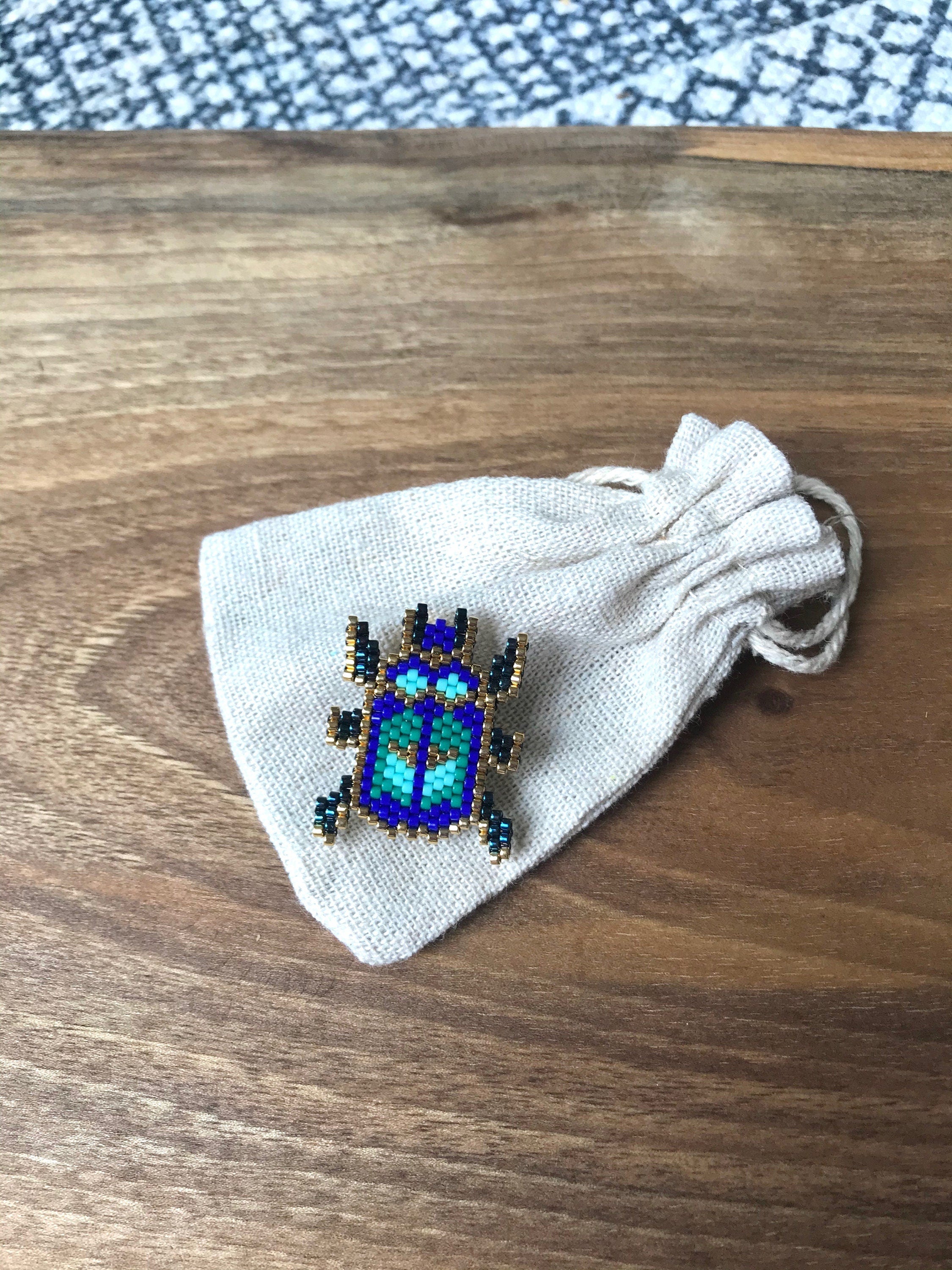 Broche Scarabée Bleu
