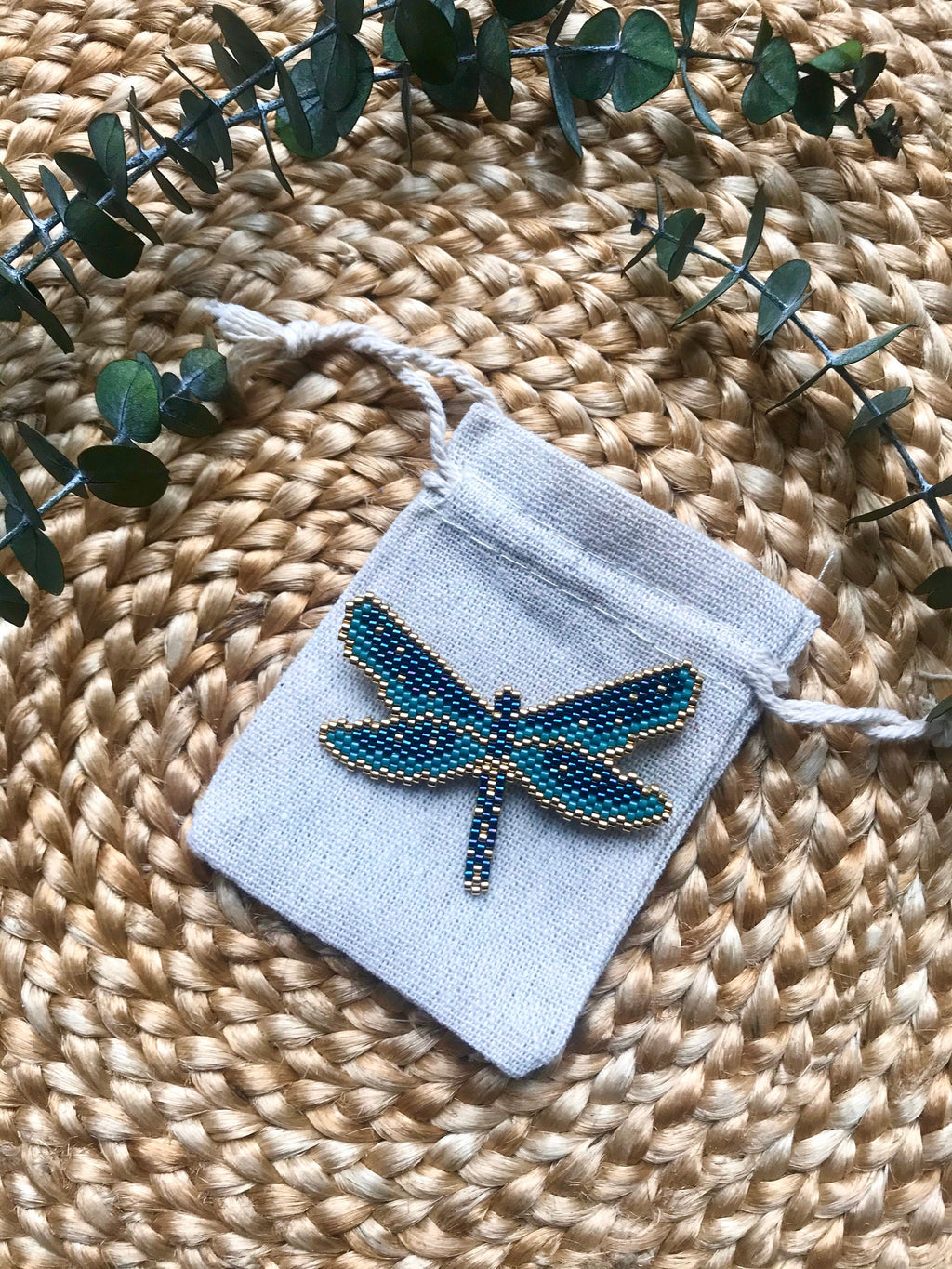 Broche Libellule bleue