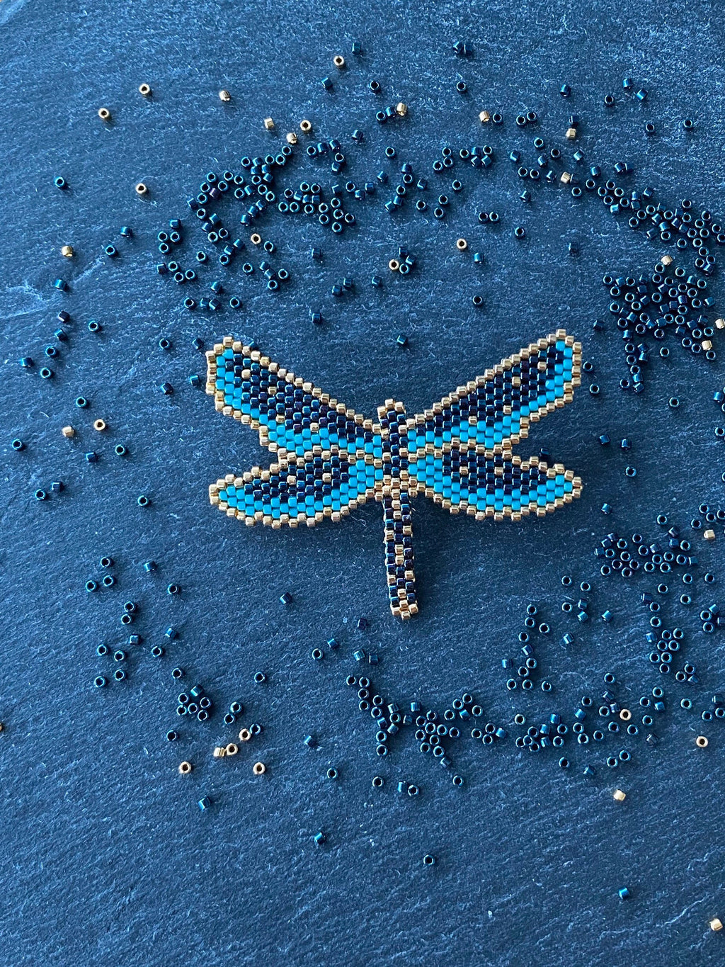 Broche Libellule bleue