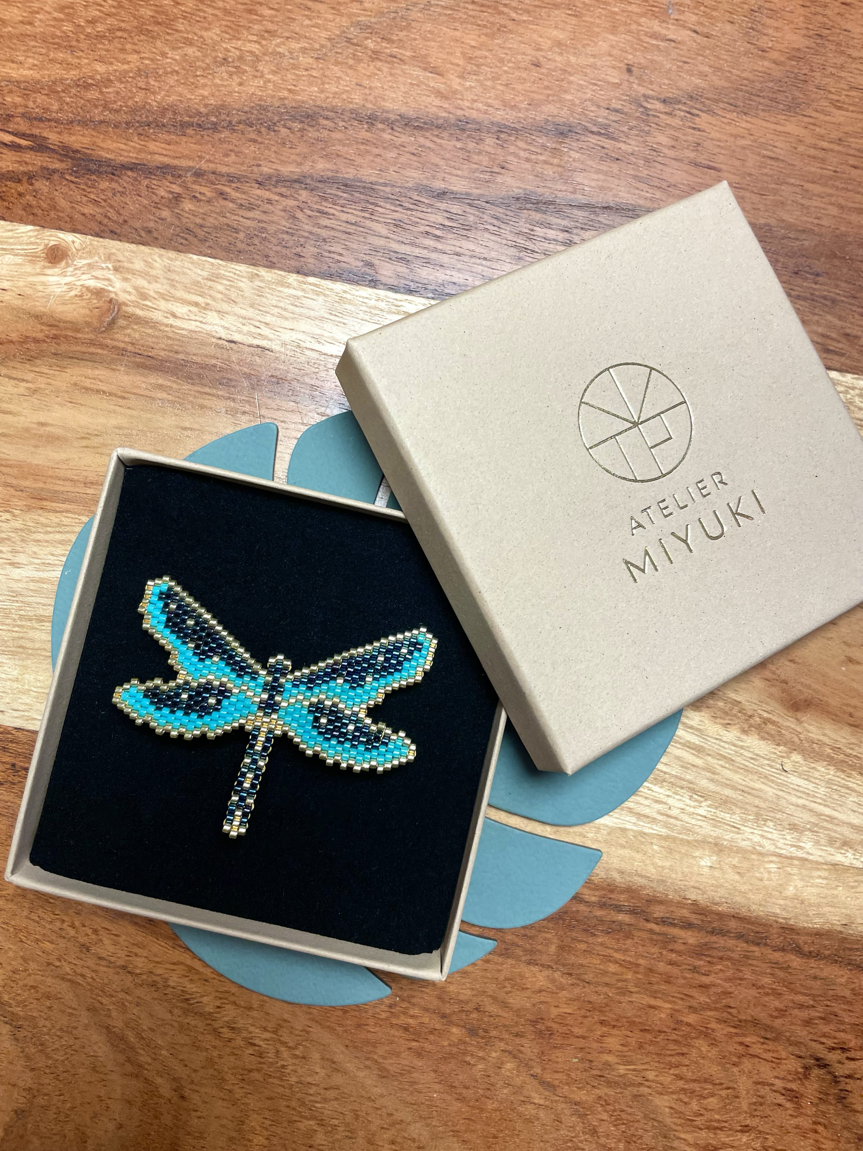 Broche Libellule bleue