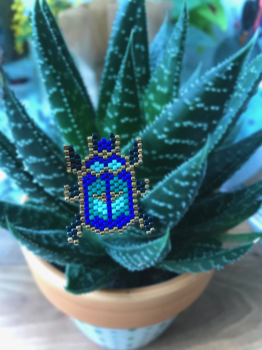 Broche Scarabée Bleu